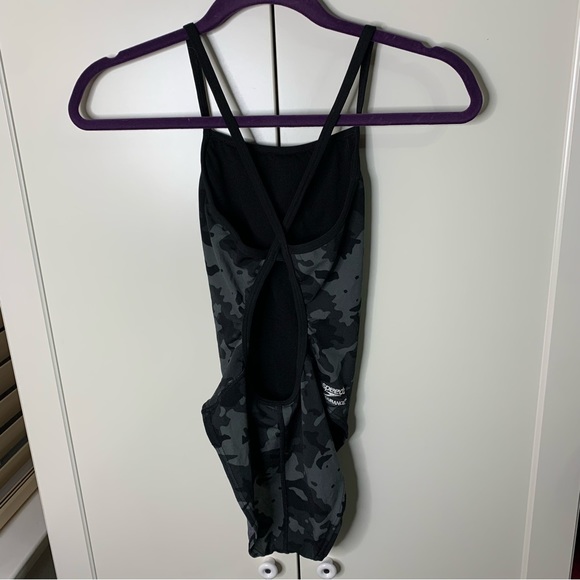 Speedo Camouflage Racing Diving One-Piece Swimsuit - Picture 8 of 12